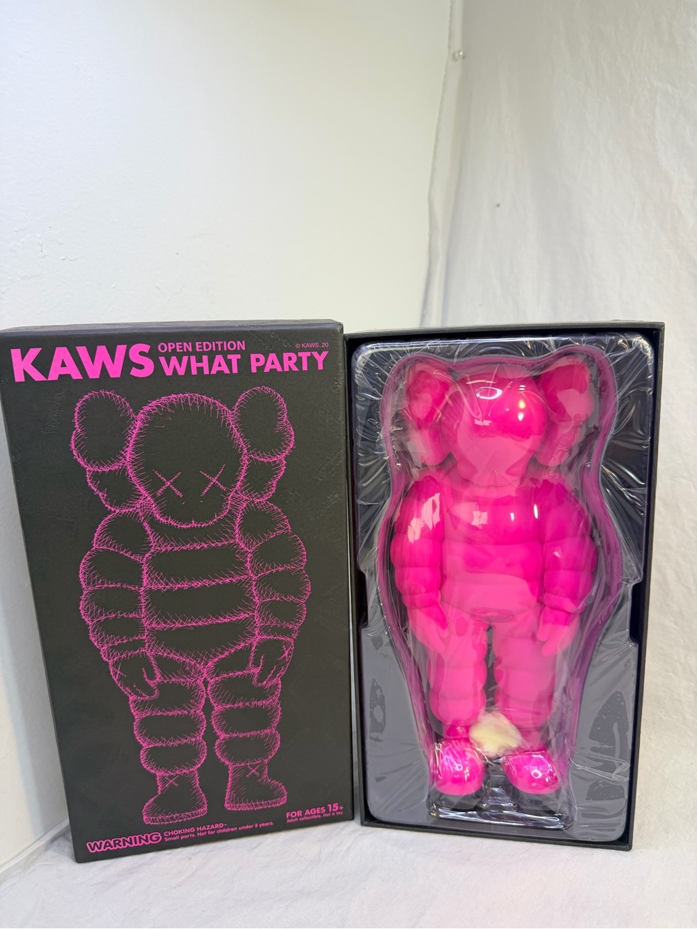 KAWS What Party Pink CHUM Vinyl Figure Open Edition 2020 w Original Box